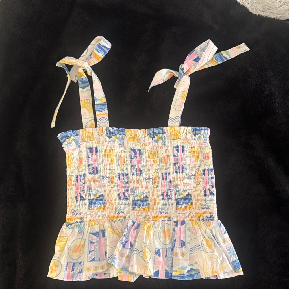 Haute Hippie Multicolor Smocked Top